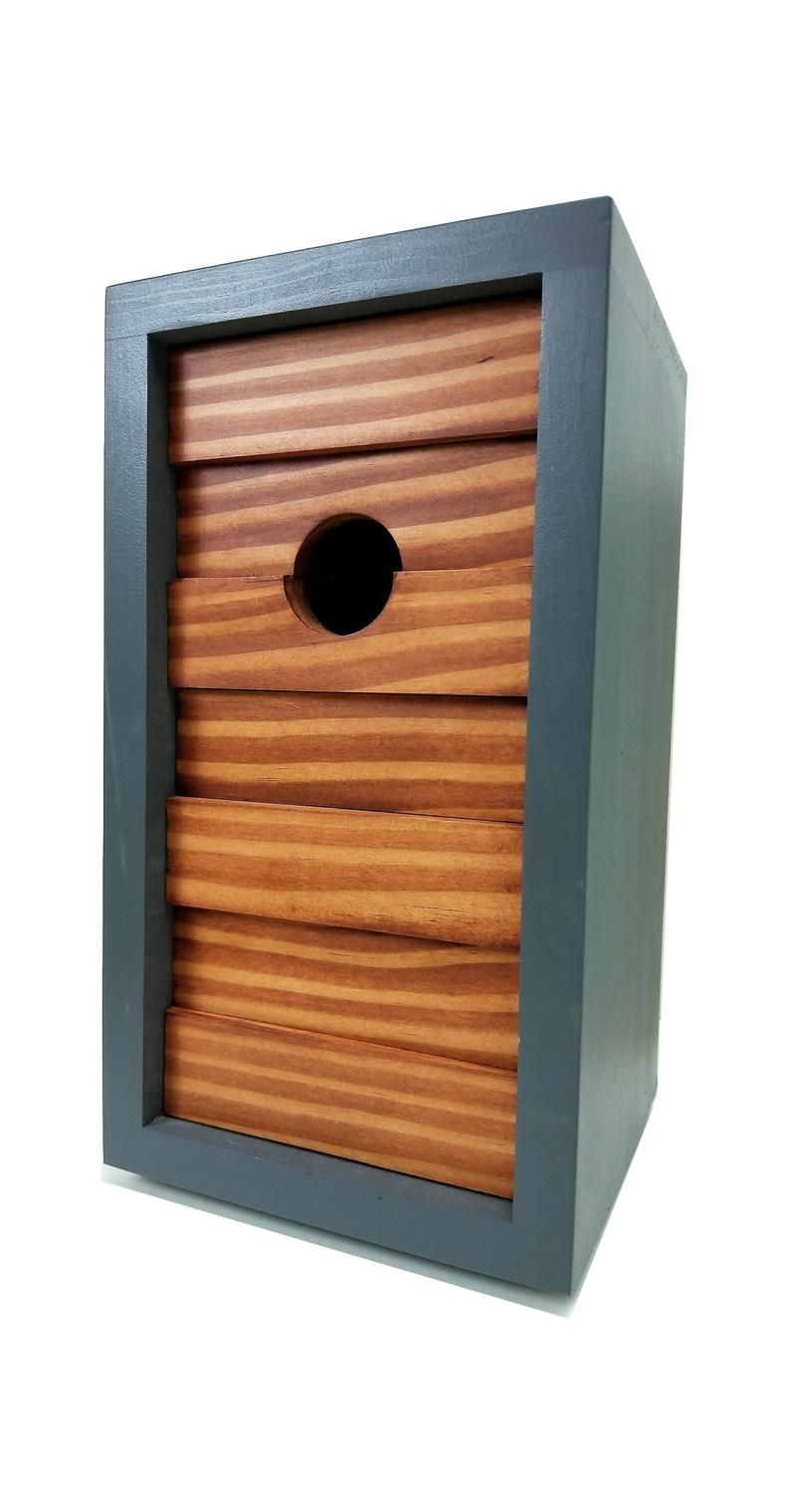 Modern Binary Gray Birdhouse