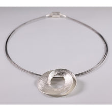 Load image into Gallery viewer, Matte Silver Spiral Necklace