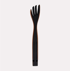Folding Salad Fork Tongs Blackened