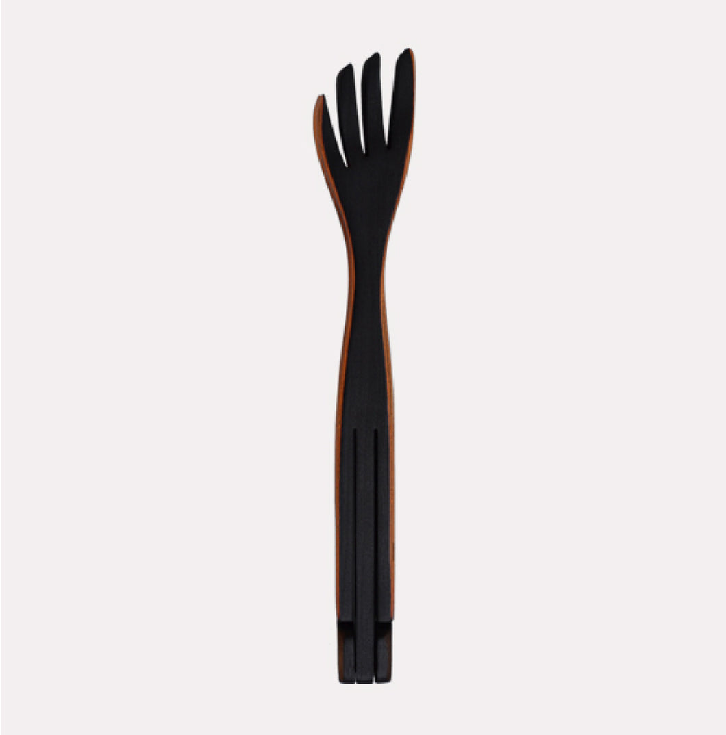 Folding Salad Fork Tongs Blackened