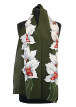 Load image into Gallery viewer, Handpainted Orchid Scarf