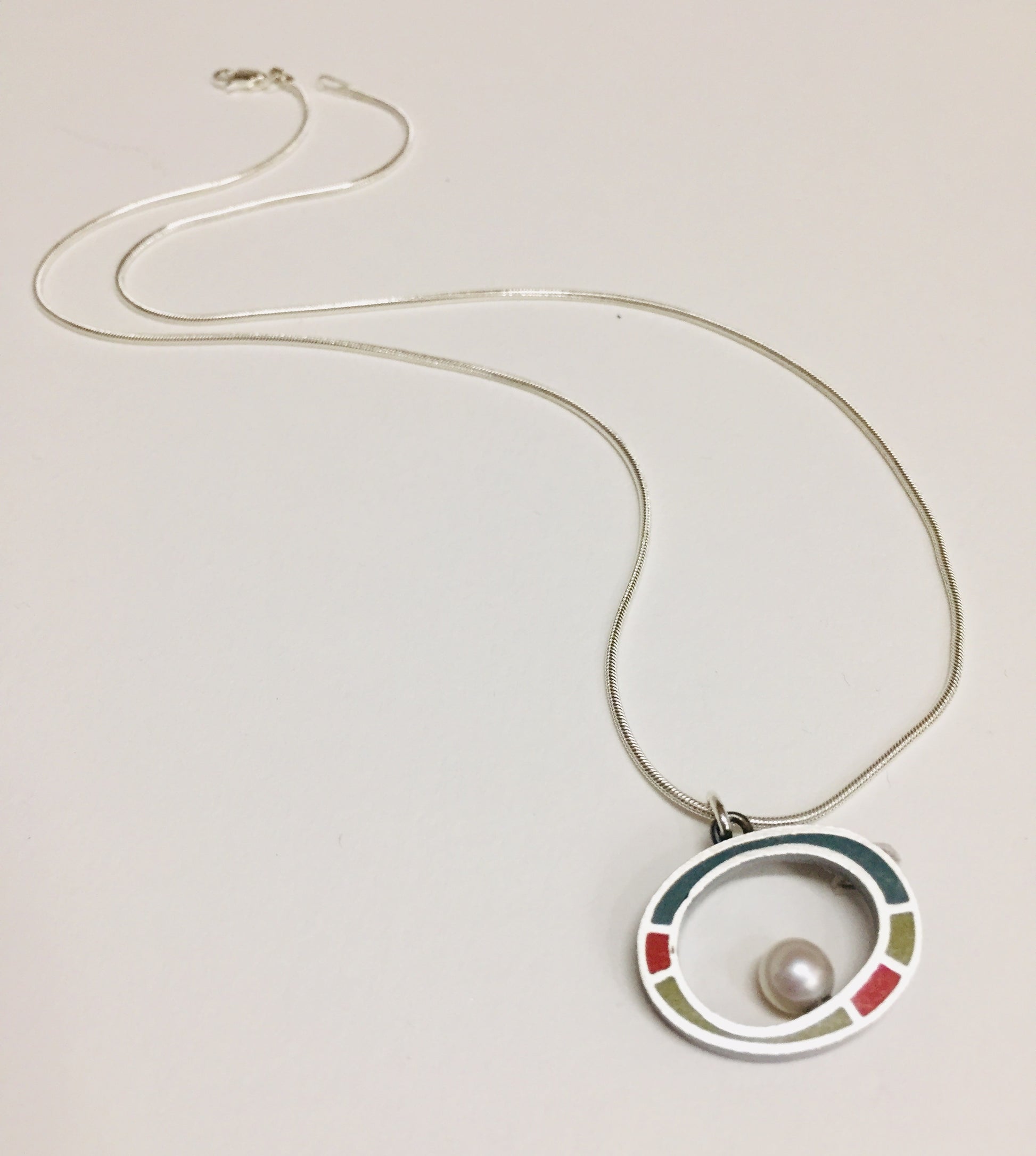Necklace, SS Polym Pearl Oval