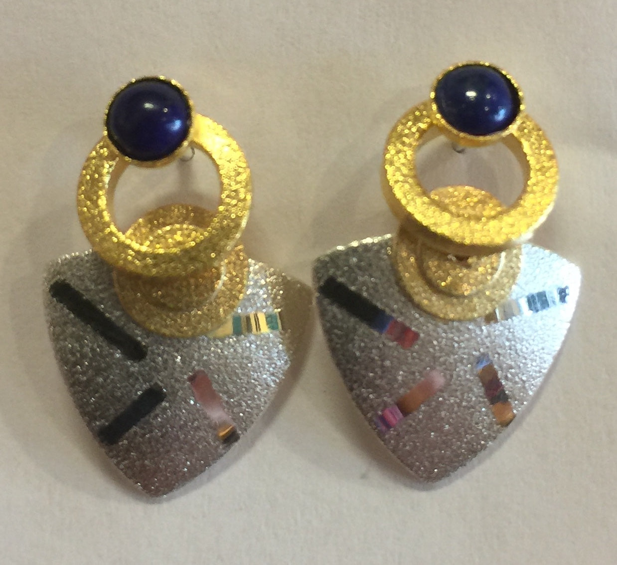 Lapis Sterling and Vermeil Post Earrings