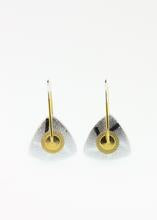 Load image into Gallery viewer, Tiny Triangle Sterling and 18k Gold Vermeil Earrings