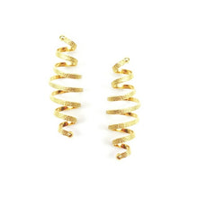Load image into Gallery viewer, Spiral Coil 22k Gold Vermeil Post Earrings, Small