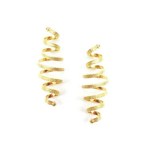 Spiral Coil 22k Gold Vermeil Post Earrings, Small