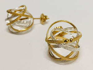 Mobius Sterling Silver and 22K Gold Vermeil Post Earrings