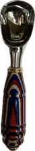 Load image into Gallery viewer, Red White and Blue Hand Turned Ice Cream Scoop