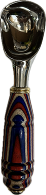 Red White and Blue Hand Turned Ice Cream Scoop