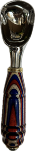 Red White and Blue Hand Turned Ice Cream Scoop