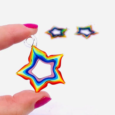 Tiny Glass Rainbow Star Ornament