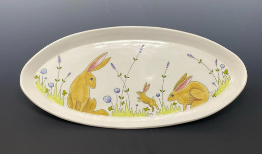 Oval Platter, Bunnies