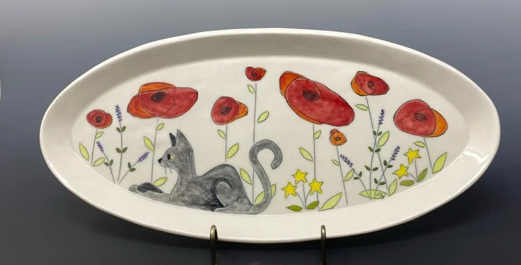 Cat Oval Platter