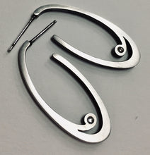 Load image into Gallery viewer, Sterling and Diamond Post Hoop Earring