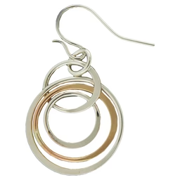 Triple Hoop Dangle Earring in Mixed Metals