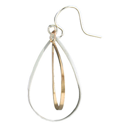 Ribbon Loop Earring in Mixed Metals