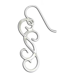 Double Scroll Silver Earring