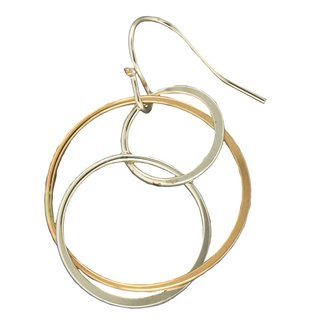 Circle Dangle Earring in Mixed Metals