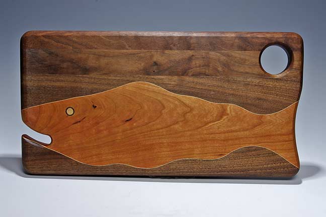 Trout or Salmon Board Dark Background