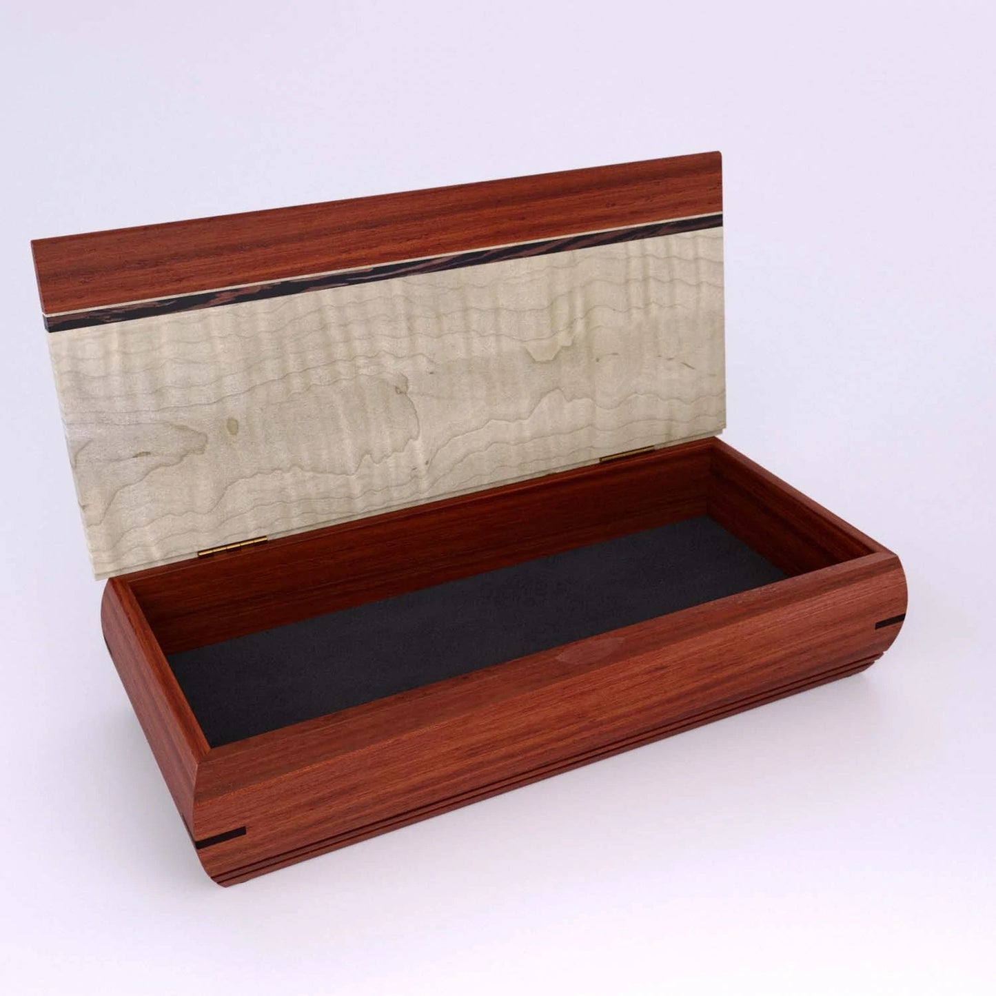 Paduk Box With Curly Maple and Paduk Lid