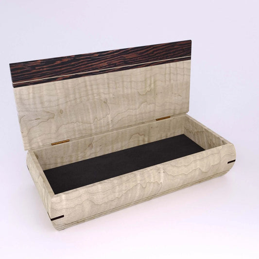 Curly Maple Box With Curly Maple and Wenge Lid