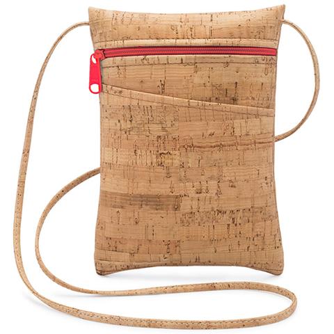 Mini Cork Purse with Red Zip