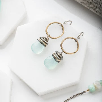 Full Circle Chalcedony Earring