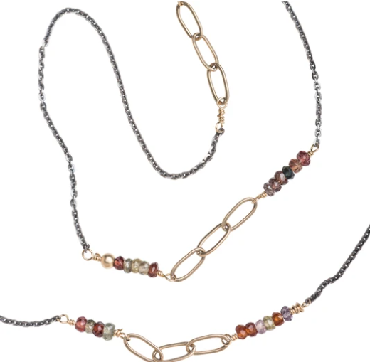 Gaphire Gemstone Chain Layering Necklace