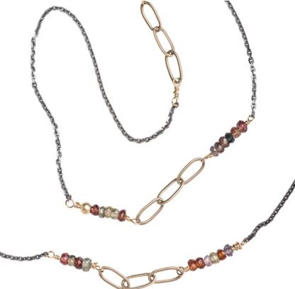 Gaphire Gemstone Chain Layering Necklace