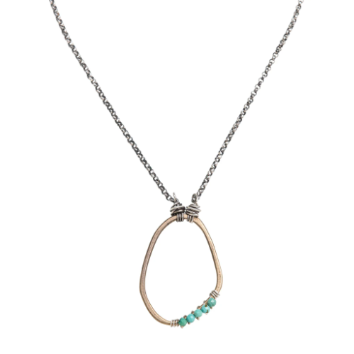 Freeform Gemstone Wrap Necklace - Turquoise