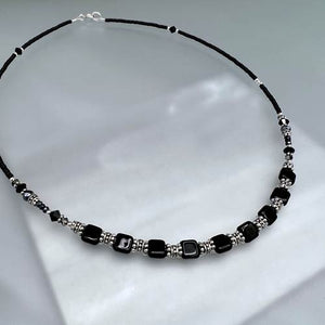 Black Tile Necklace