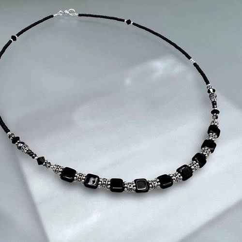 Black Tile Necklace