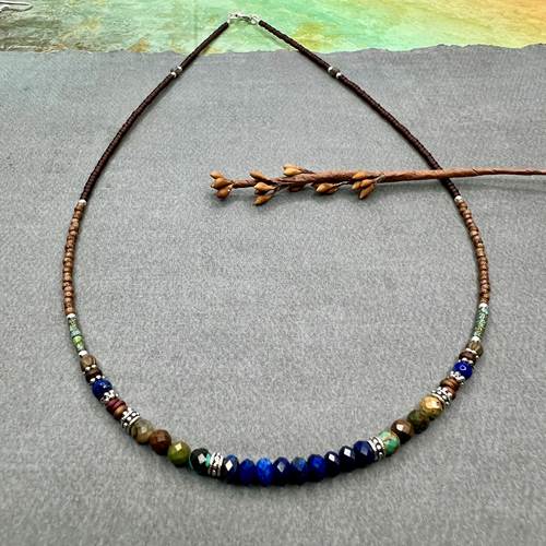 Earthrise Stacked Necklace With Lapis
