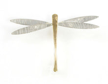 Load image into Gallery viewer, Dragonfly Pin, Sterling Silver wings, GF body