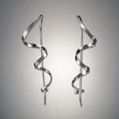 Corkscrew Ribbons, Sterling Silver Earrings