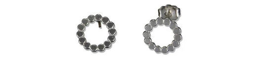 Circle Dot Post Earring in Silver