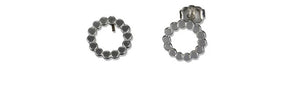 Circle Dot Post Earring in Silver