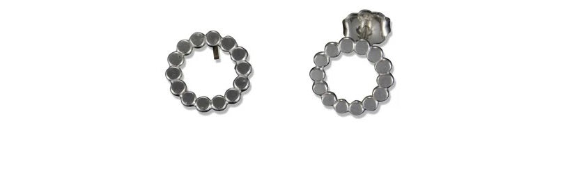 Circle Dot Post Earring in Silver