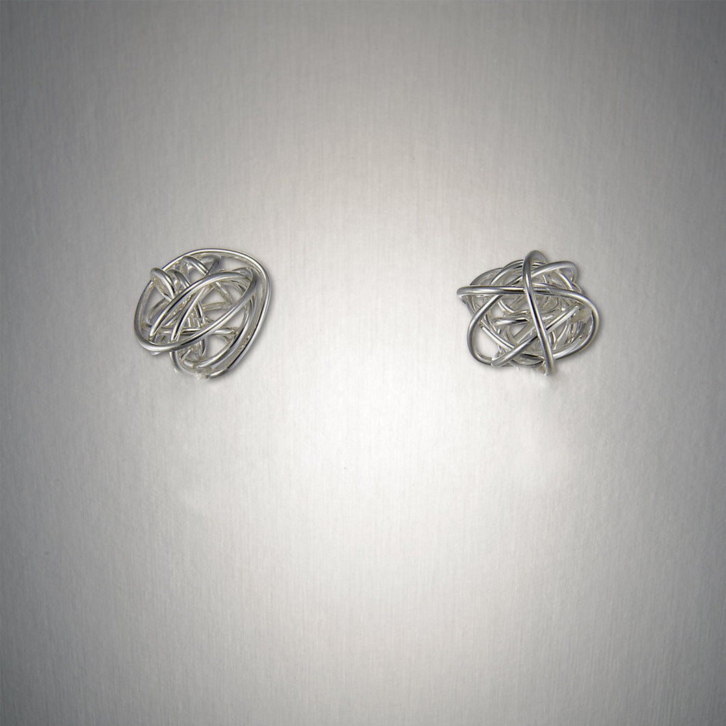 Tangled Web Knot, Earrings, Sterling Silver