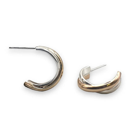 Silver and Gold Fill X Earring