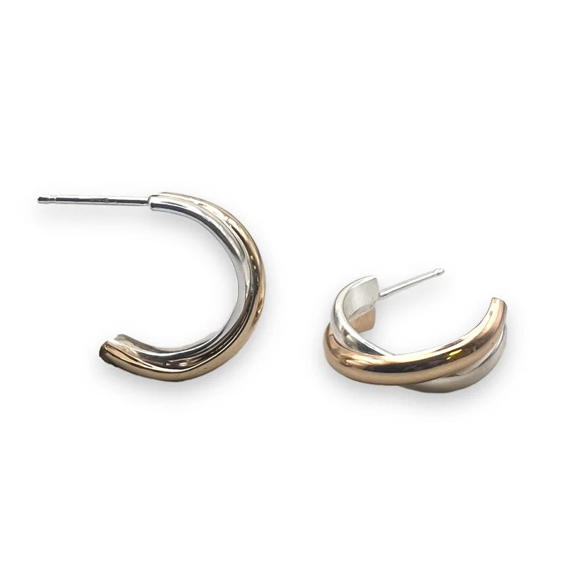 Silver and Gold Fill X Earring