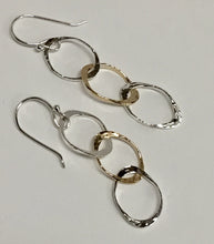 Load image into Gallery viewer, 3 Circle Drop Wire Earrings