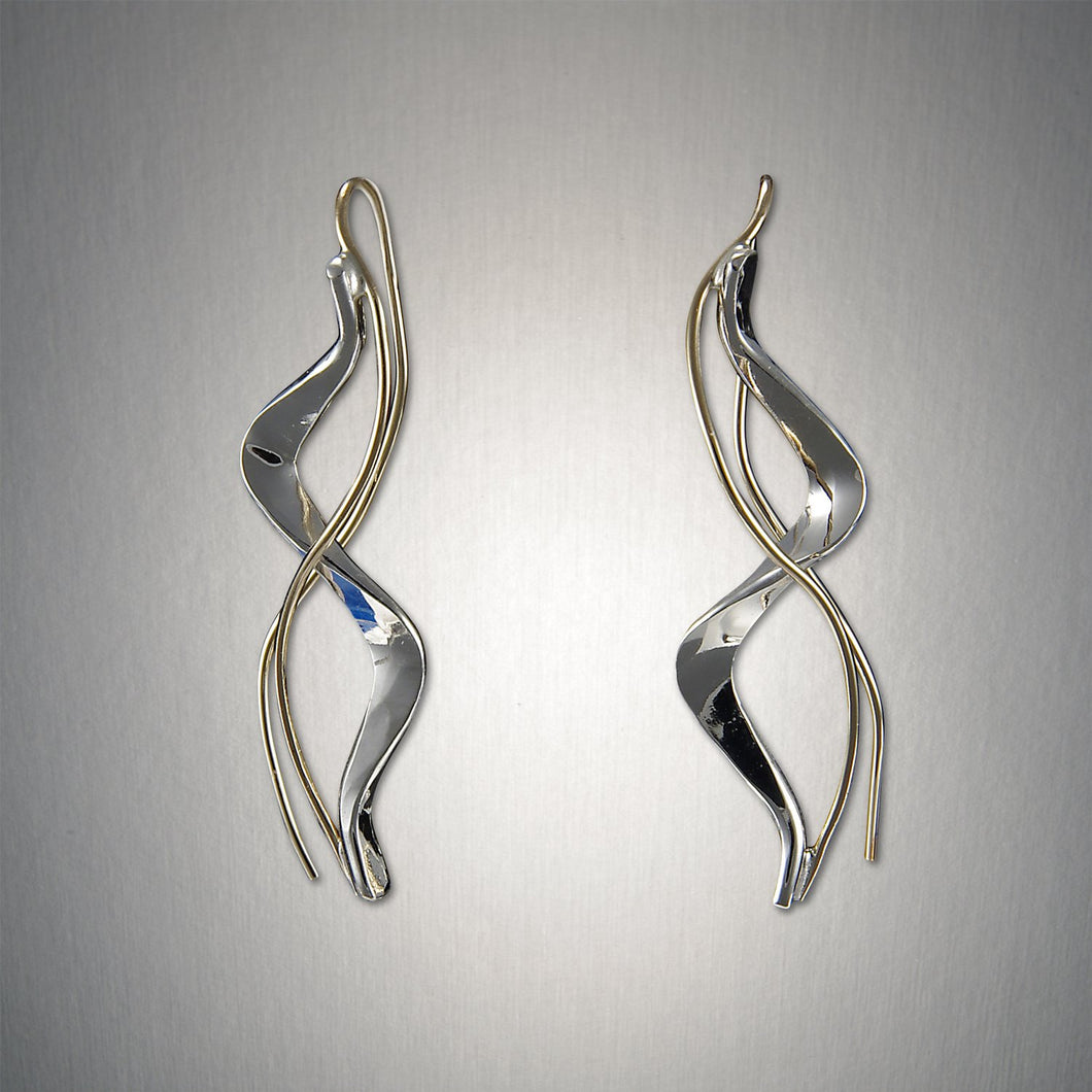 Minimalist Threader - Tango - Mixed Metal Earrings