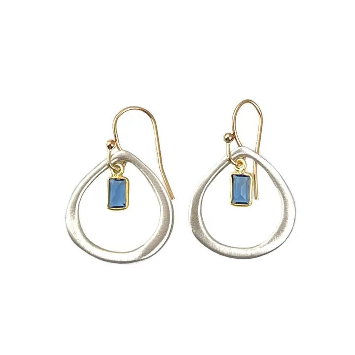 Drop Earring With Hydro Quartz Blue
