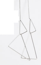 Load image into Gallery viewer, Earrings, 2 Triangle Drape Satin Silver