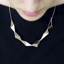 Load image into Gallery viewer, Satin Pleated Short Light Gold Necklace