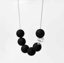 Load image into Gallery viewer, Large Black Bonbons With Silver Hexagon