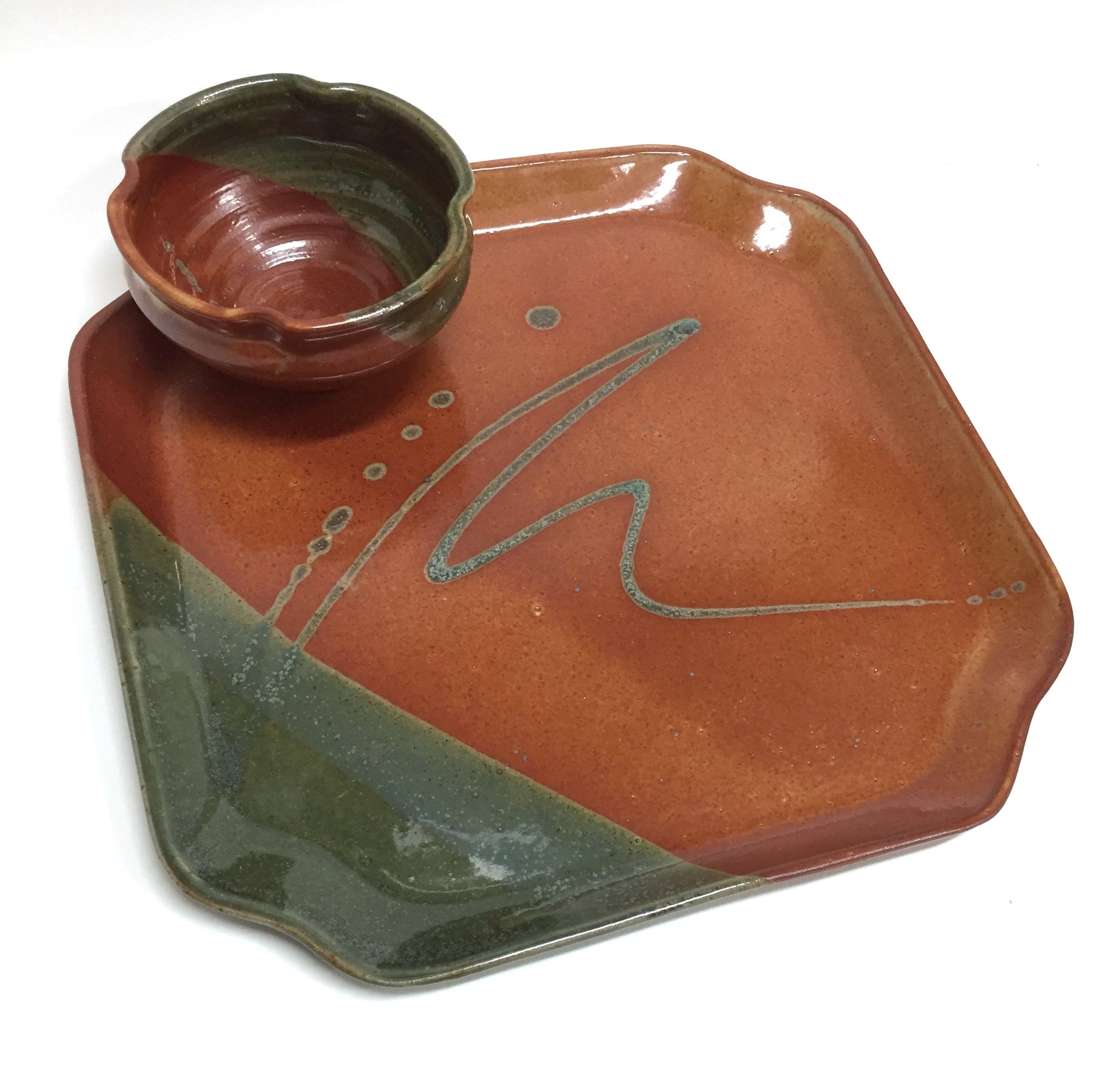 Chip + Dip Set Rust Green