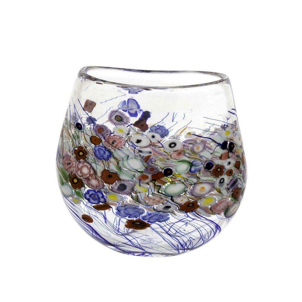 Clear Flat Crucible Flower Bouquet Vase