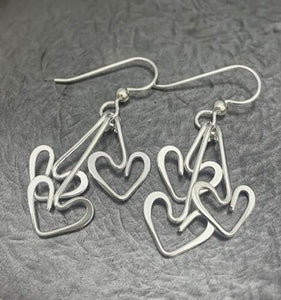 Triple Dangle Heart Earrings